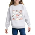 thumbnail image 2 of Kids Fashion Long Sleeve Blouse New Children Halloween Sweatshirts Girls Oversized Long Sleeve Pullover Tops Cute Ghost Graphic Crewneck Shirts White 2 Y, 2 of 6