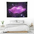 thumbnail image 3 of COMIO Women Lips Tapestry 3D Cool Black Purple Shiny Purple Women Lips Tapestry Wall Hanging for Girls Woman Bedroom Living Room Dorm Decor 40x30 Inch, 3 of 7