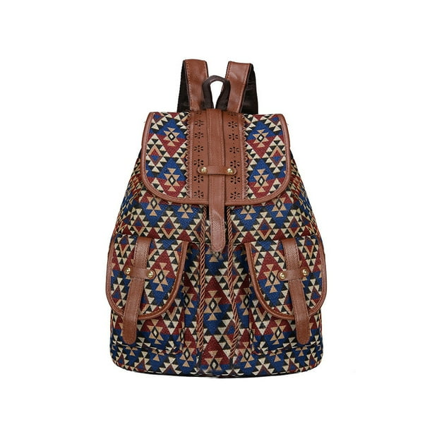 Sonducket Mochila de moda para mujer, gran capacidad, elegante, para estudiantes de todas las edades, mochila de punto étnica Mochilas tipo 3
