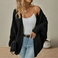 thumbnail image 4 of idosla Oversized Cardigan Sweaters for Women Fall Outfits Chunky Knit Open Front Sweater with Pockets (Black, M), 4 of 5