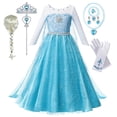thumbnail image 4 of Girls Snow Queen Elsa Anna Princess Dress Kids Party Gown Clothing Children Cosplay Frozen Halloween Carnival Birthday Costume, 4 of 5