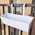 thumbnail image 7 of 2 Pcs Metal Hanging Flower Pots for Railing Fence Flower Planter Bucket Hooks Hanging Bucket Pots Window Plant Holder with Detachable Hooks for Outdoor Balcony Patio and Garden,16 inch,White, 7 of 7