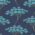 thumbnail image 3 of NuWallpaper Blue Ficus Vinyl Peel And Stick Wallpaper, 216-in by 20.5-in, 30.75 sq. ft., 3 of 9