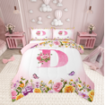 thumbnail image 1 of Erosebridal Letter Initial Bedding King Comforter Set,Monogrammed Personalized Bedding Sets King with Comforter,Flower Decor,Reversible,Super Cozy,3 Pieces, 1 of 8
