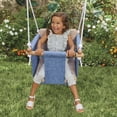 thumbnail image 3 of Little Tikes Wood Rockabye Nature Swing Real Wood for Boys, Girls, Kids, Toddlers Ages 2-4 with Easy to Clean Fabric, Easy Set Up, Adjustable Safety Belt and Adjustable Height that Grows with Child, 3 of 8