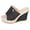 Black, variant on Women's Wedge Sandals 2026 Summer Open Toe Dressy Splice Denim Platform Slides Casual Slip on Outdoor Travel Footwear Blue Size 6.5