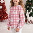 thumbnail image 5 of MKOSPLRT Christmas Sweatshirts for Girl Boy 1-15Y Crew Neck Long Sleeve Snowflake Plaid Pullover Warm Fleece Lined Sweatshirts, 5 of 8