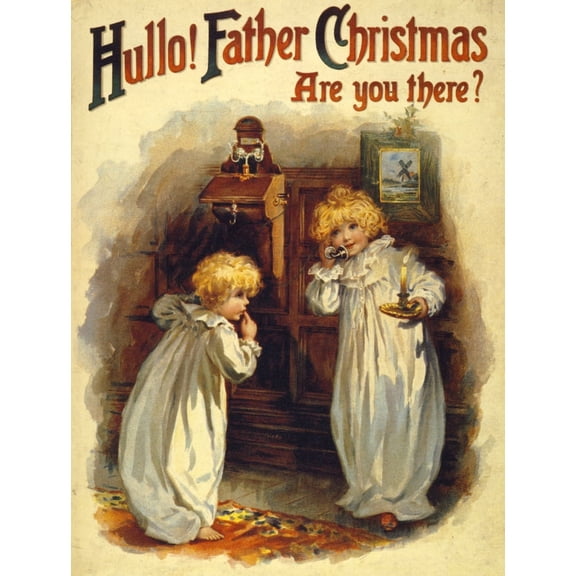 Christmas card Hello Father Christmas Are you there (unknown artist) Canvas Art - (24 x 36)
