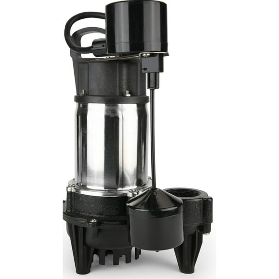 Eco-Flo 4004473 0.75 HP 4080 GPH Stainless Steel Vertical Float Switch Bottom Submersible Sump Pump