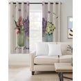 thumbnail image 2 of Spring Floral Tulip Blackout Curtains 63 Inches Long for Bedroom, Lavender Vase Thermal Insulated Room Darkening Black Out Window Curtain Panels Grommet Drapes for Living Room, 2 of 8