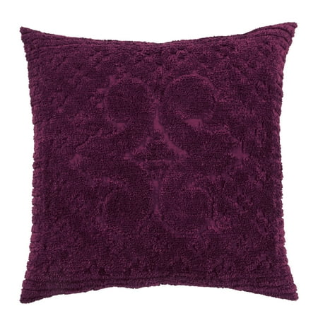 Better Trends 26"x 26" Euro Pillow Sham 100% Cotton Pillow Cover Medallion Design Machine Washable (Plum) Ashton Collection