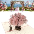 thumbnail image 2 of 3D Stereo Card Popup Greeting Card Wedding Cards with Cherry Blossom Envelope, 2 of 5