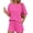 Hot Pink, variant on Ekouaer Two Piece Sets for Women Summer 2026 Lounge Sets Matching Outfits | Short Sleeve Ribbed Summer Sets 2 Piece Vacation Outfits Beach Short Sets Cruise Outfits Airport Travel Clothing with Pocke