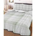 thumbnail image 3 of Quilts Queen Size, Sage Green Checkered Soft Comforter Bedding Set for Bed, Summer Modern Minimalist Lightweight Quilted Bedspread with Pillow Cover(2 Pieces) for All Season, 90x96 Inch, 3 of 9