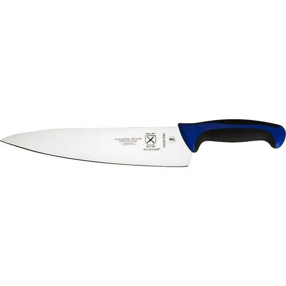 Mercer Cutlery Chefs Knife,10 in Blade,Blue Handle M22610BL