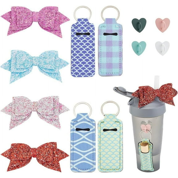12 Pcs Cup Accessories Set Tumbler Charms with Chapstick Holders Heart Hooks Straw Decors diy