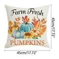 thumbnail image 3 of Darzheoy Fall Pillow Covers Pumpkin Throw Pillow Covers Cushion Cover Home Pillow Cases Set of 4 for Autumn Harvest Halloween Thanksgiving Day 18 X 18 inch, 3 of 9