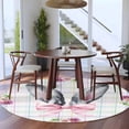 thumbnail image 3 of Easter Round Area Rug 5Ft Washable Circle Rugs for Living Room Bedroom, Cute Rabbits Ears Bow Daisy Flower Watercolor Plaid Non-Slip Carpet Floor Mats Indoor Outdoor Carpet Runner Home Decor, 3 of 8
