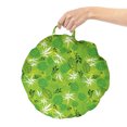 thumbnail image 2 of Forest Round Floor Cushion with Handle, Jungle Scene of Tropical Monstera Leaves, Decorative Pillow for Living Room & Dorms, 18" Round, Lime Green Evergreen, by Ambesonne, 2 of 4