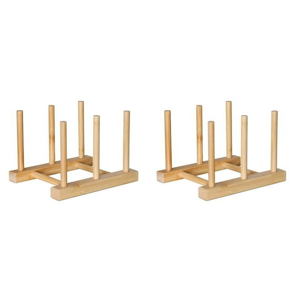 2X Kitchen Organizer Pot Lid Holder Bamboo Storage Rack Multifunctional Dish Plate Pan Cutting Board Stand Bookshelf