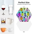 thumbnail image 6 of Lsque Graffiti Pineapples Pattern 4" Drink Coasters Set of 4, PVC Leather Absorbent Coasters, Table Coaster Set Decorative Coffee Cup Coasters Housewarming Gift -Hexagon, 6 of 6
