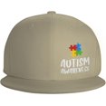 thumbnail image 2 of Autism Awareness Snapback Flatbrim Cap,Adjustable Jeans Caps Adjustable Denim Trucker Peaked Hats Mens/Womens, 2 of 4