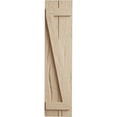 thumbnail image 2 of Ekena Millwork 11"W x 50"H Rustic Two Board Joined Board-n-Batten Hand Hewn Faux Wood Shutters w/Z-Board (Per Pair), Primed Tan, 2 of 11