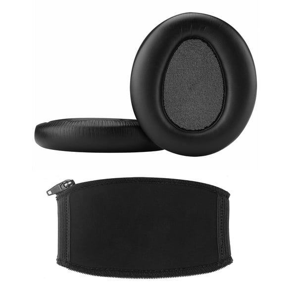 Geekria Earpads Suits Compatible with SONY MDR-10RBT MDR-10RNC MDR-10R Headphone Replacement Ear Pad Headband Cover / Ear Cushion Headband / Earpads Repair Parts Headband Protector (Black)