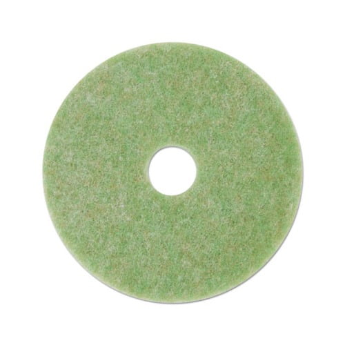 17" Green and Amber Polyester Fiber Scrubber Pads