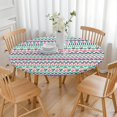 thumbnail image 3 of Boho Style Elastic Table Cover Round 56 Inch, Vibrant Floral Print Stretch Fit for Indoor and Outdoor Use, 3 of 7