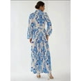 thumbnail image 4 of Printed Long Sleeve Maxi Dress with Belt, 4 of 6