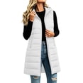 thumbnail image 2 of Yutgune Women's Long Hooded Puffer Vest Zip Up Sleeveless Quilted Jacket with Zipper Pockets, 2 of 8