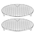 thumbnail image 1 of Uxcell 2-Pack Cooling Rack, 8.3" Round Stainless Steel Baking Rack with 20mm Legs for BBQ/Cooking/Roasting/Grilling/Steaming/Drying, Wire Cooling Rack for Baking [Silver], 1 of 8
