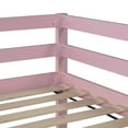 thumbnail image 6 of Mirightone Wooden Twin over Twin Bunk Floor Bed with Ladder, Low Bunk Bed Floor Twin over Twin, Upper Bed with Slats, Pink, 6 of 7