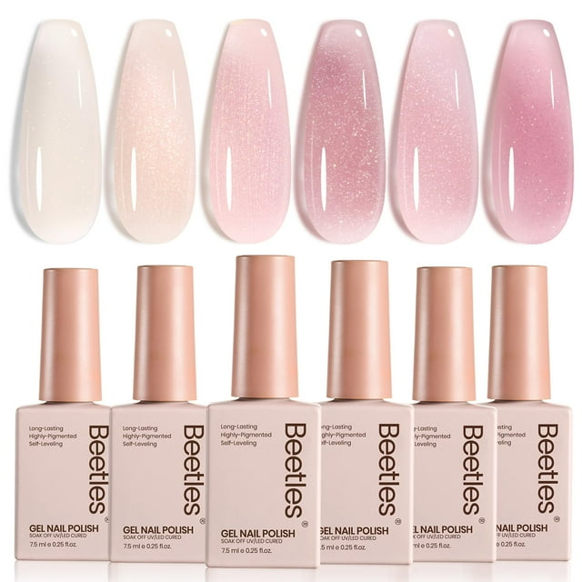 Set de esmaltes de uñas en gel Beetles Jelly Gel, 6 colores, para mujer