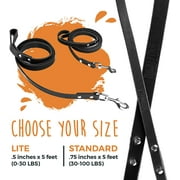 Mighty Paw Leather Dog Leash, 5 ft Leash Super Soft Distressed Leather, Modern Stylish Lead. For Small, Medium and Large Pets