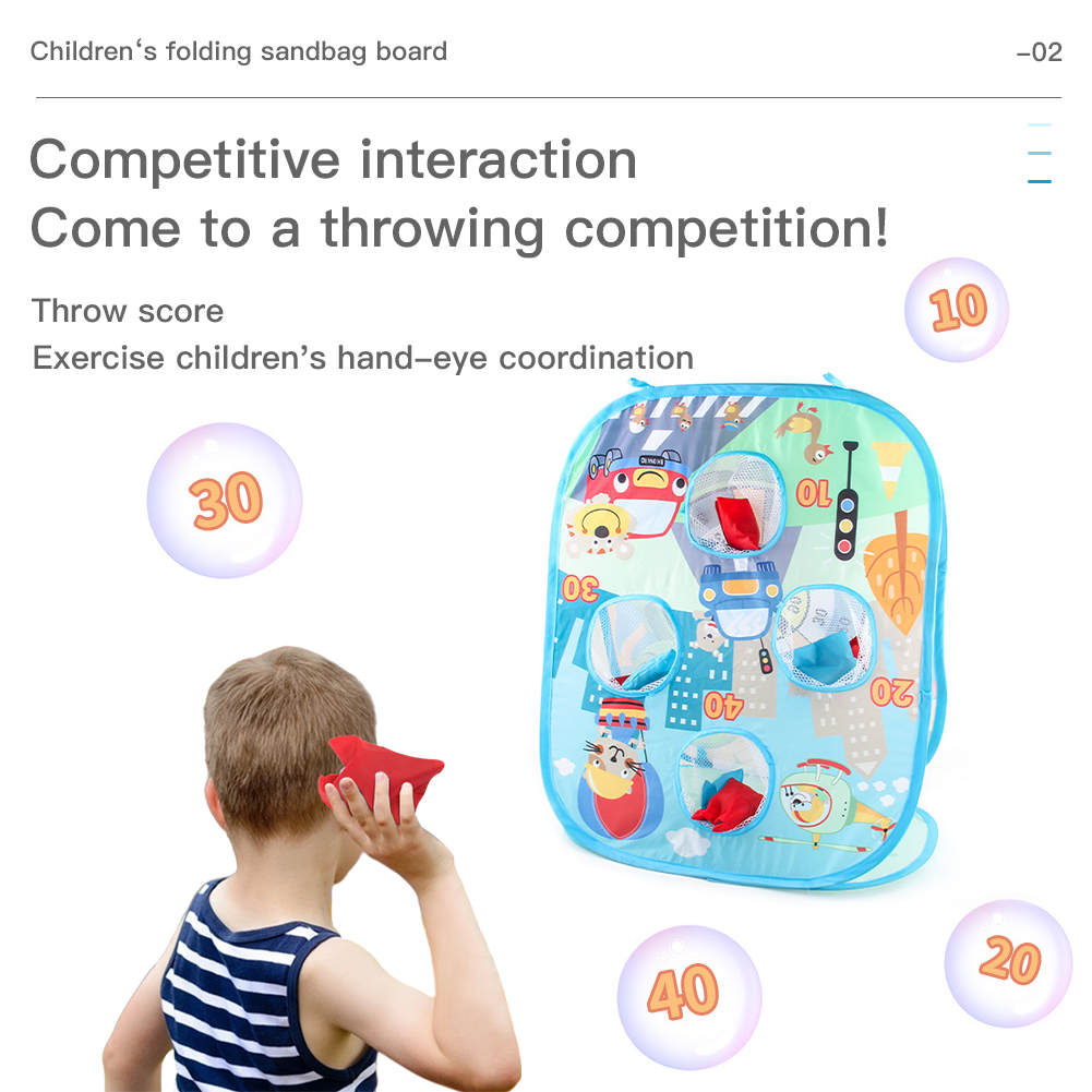 Children's Folding Sandbag Board, Funny Outdoor Toys for Toddlers, Boys Girls Family Party Gifts, Preschool Game Toys for Outside, Indoor, Backyard