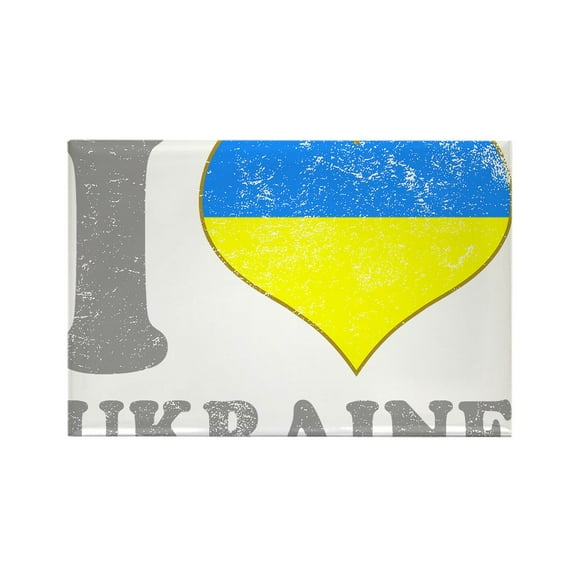 CafePress - I Love Ukraine Native Ukrainian Flag Magnets - Rectangle Magnet, 2"x3" Refrigerator Magnet