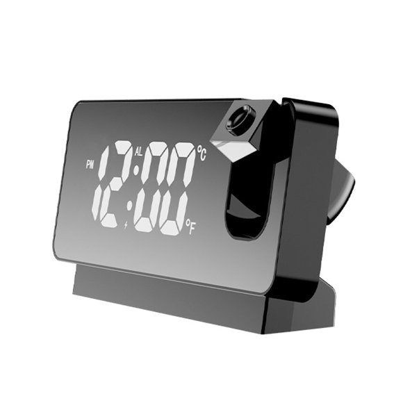 Digital Alarm Clock with 180° Rotable Projector, Dual Alarm