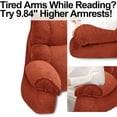 thumbnail image 2 of Reading Pillow for Bed with High Arm Rests,Back Support Pillow for Sitting Up in Bed with Shredded Memory Foam for Reading, TV, Gaming or Relaxing on Floor（Bright Orange, Small）, 2 of 6