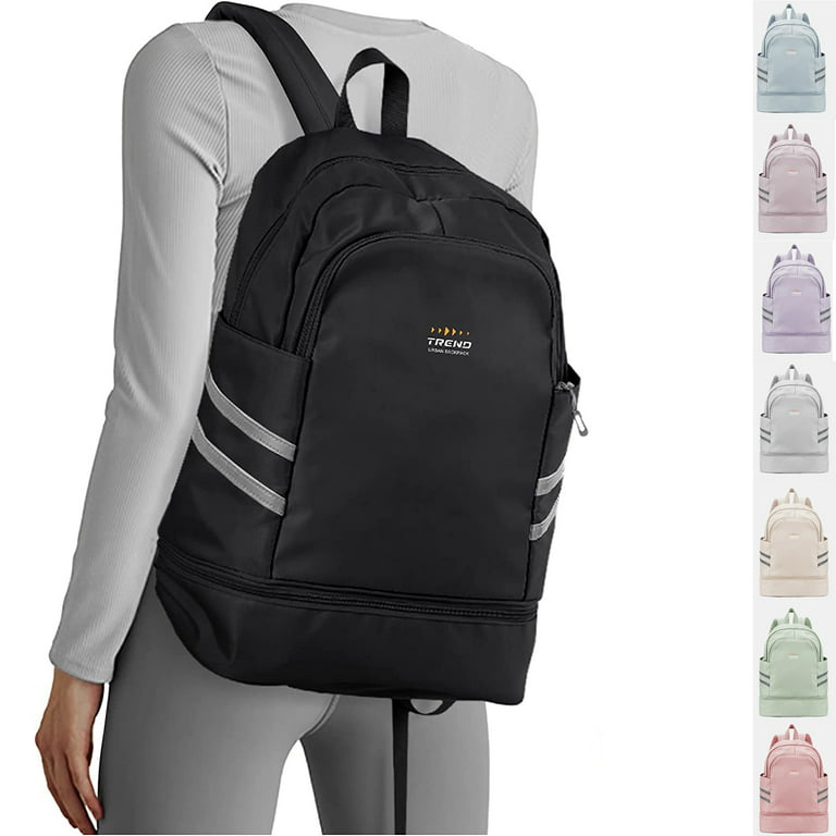 Gym Backpack For Women Men Waterproof Backpack With Shoe Compartment  Lightweight Travel Backpack Sports Backpack Small Gym Bag Black 