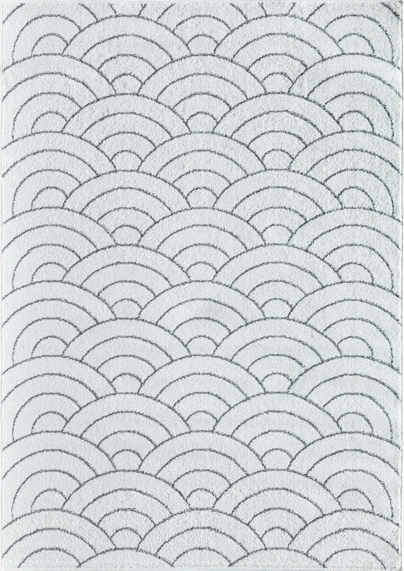 Mason Brooks Azure AZ35A Cloudy White Geometric Contemporary Ivory Area Rug, 8'3" X 10'0"