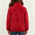thumbnail image 3 of Xdegoge Girls Fuzzy Fleece Pullover Sweater Quarter Zip Fluffy Sherpa Sweatshirt with Pockets Kids Warm Winter Outwear, Size 7-8, 3 of 6
