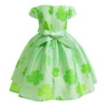 thumbnail image 6 of St. Patrick'S Day Dress For Girls Toddler Print School Outfits Puff Sleeve A Line Cute Midi Casual Sundress Green 9 Years-10 Years, 6 of 6