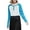 Blue, variant on yunLCZ Casual Tops Discounted Imitation Cotton Casual Contrast V Neck Rappers And Three Quarter Sleeve T Shirt Everyday wear simple women's T-shirts