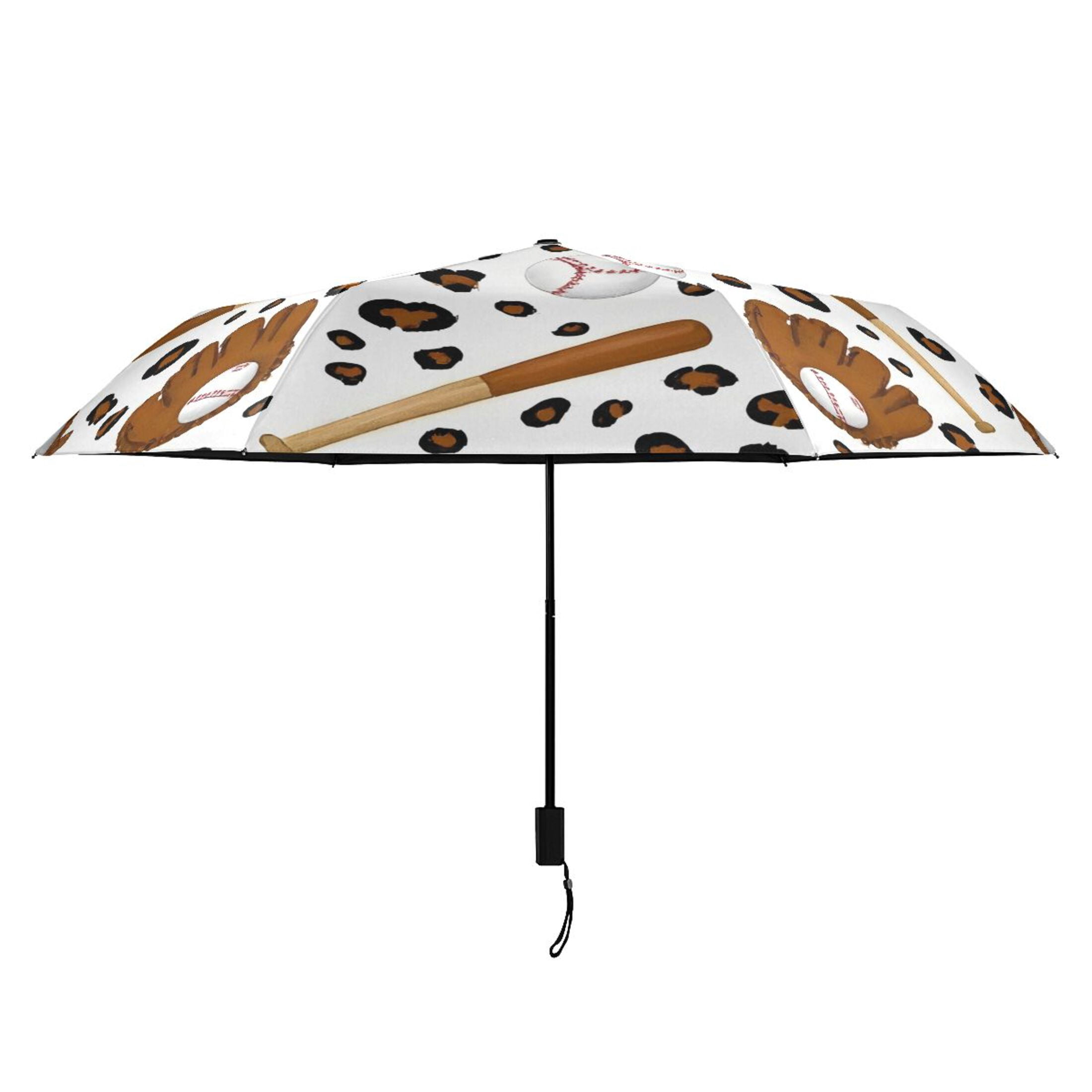 ALAZA Cool Baseball UPF 50+ Compact Folding Umbrella for Rain Travel Umbrella Packable