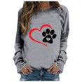 thumbnail image 2 of ICHUANYI Clearance Women's Round Neck Top Casual Fashion, Personalized Printing Loose Fitting, Slimming Long Sleeves(Gray, XXL) ICHUANYI WER2023081511581, 2 of 4