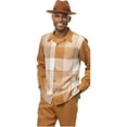 thumbnail image 2 of Men's MONTIQUE Two Piece Set Walking Leisure Suit 2370 Copper Tan Plaid, 2 of 2