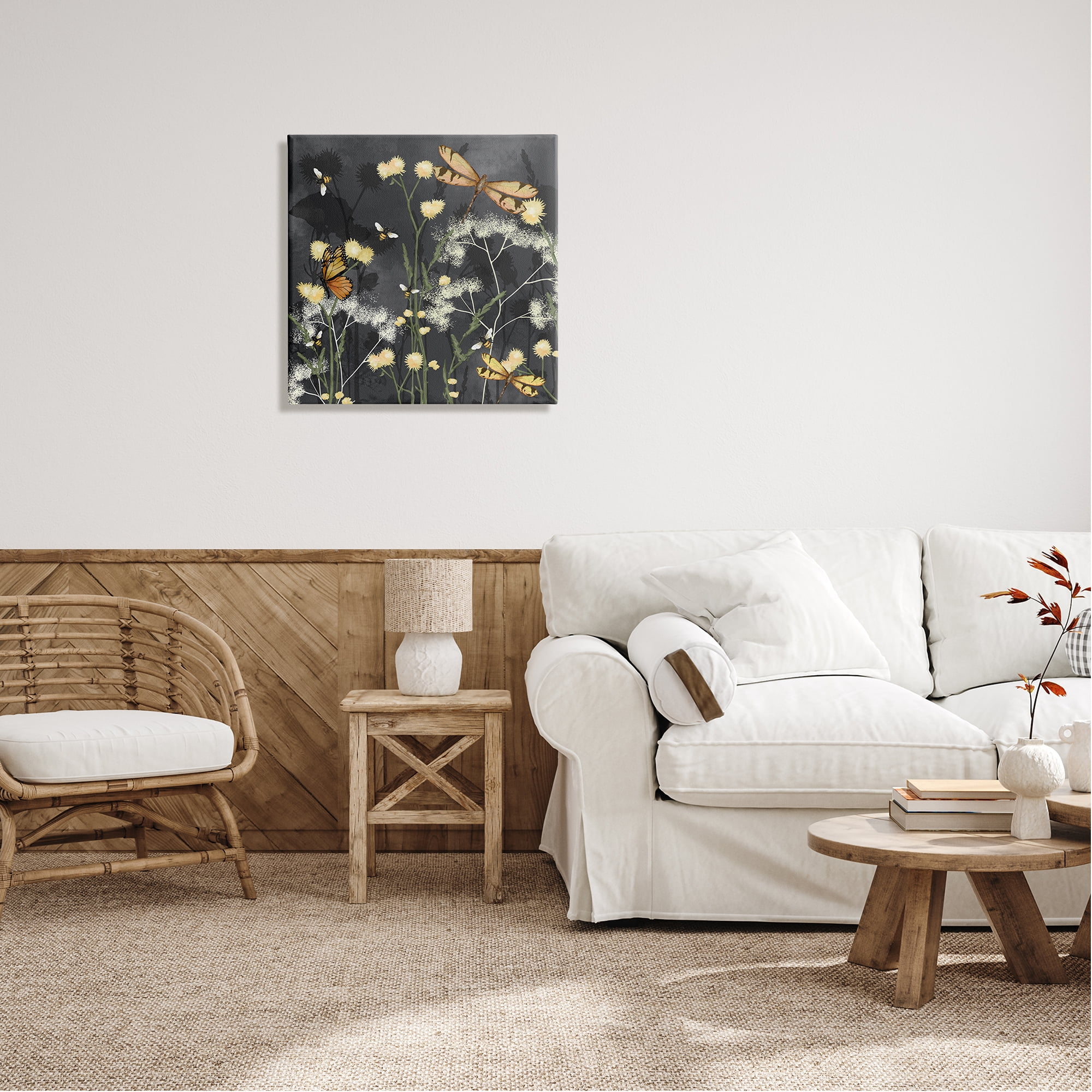 Stupell Industries Modern Herbs on Grey Botanical & Floral Painting Gallery Wrapped Canvas Print Wall Art, 24 x 24