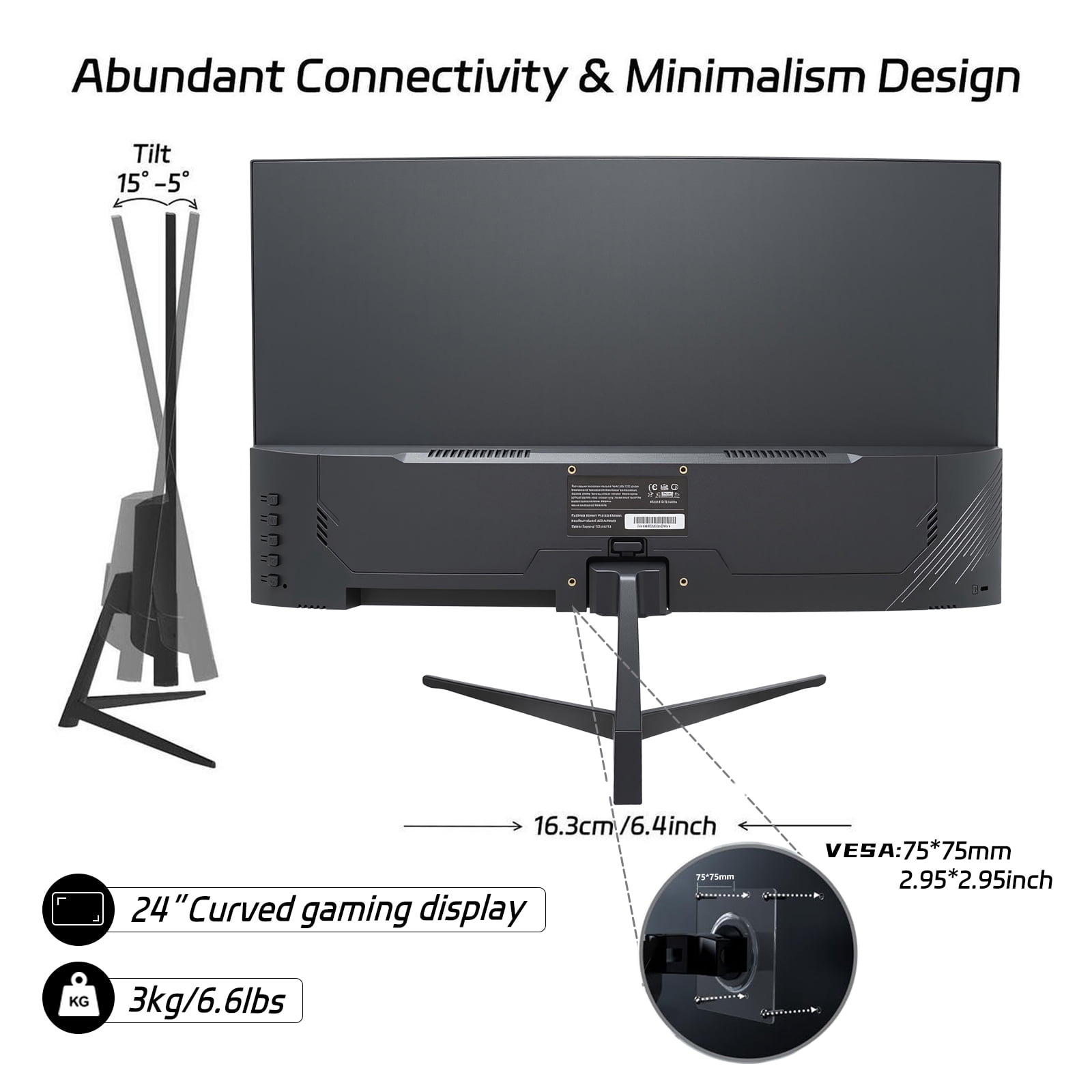 24 Inch Curved Gaming Monitor 180Hz 1ms FHD 1080P | HDMI DP FreeSync Eye Care